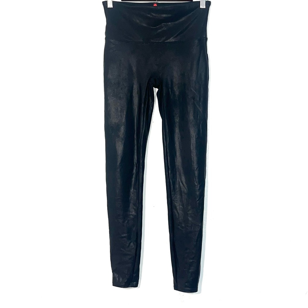 Spanx Glossy Black Faux Leather Leggings